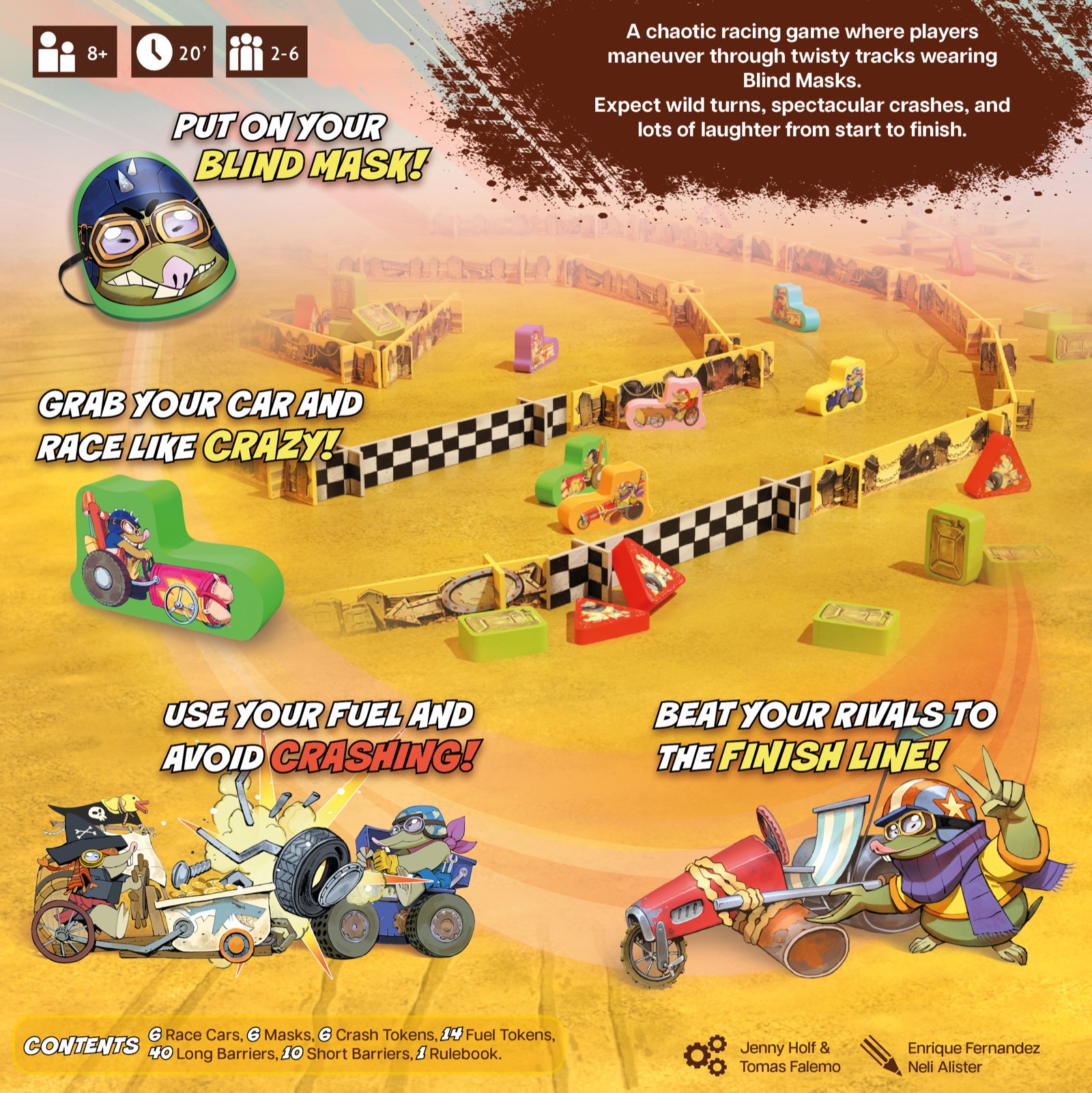 Mole Racing board game box back showing gameplay
